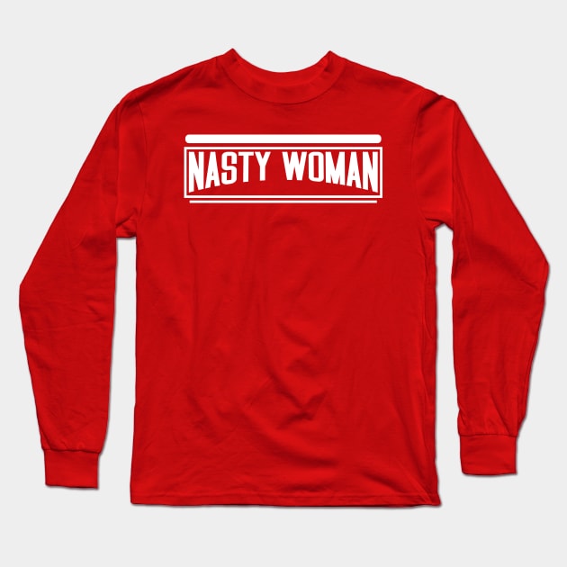 nastywoman text white Long Sleeve T-Shirt by Dexter